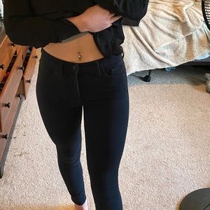 High rise black skinny jeans.